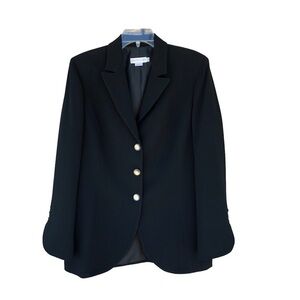 Garfield & Marks Made in New York Black Ribbed Carolyn Lined Blazer Jacket 12